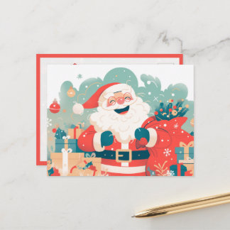 Santa Claus Preparing Christmas Gifts Vykort