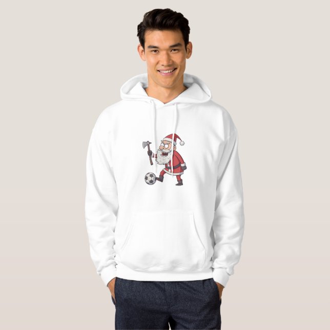 Santa Claus Rebel Footballer Hoodie (Hel framsida)