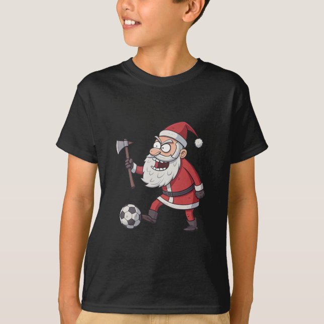 Santa Claus Rebel Footballer T Shirt (Framsida)