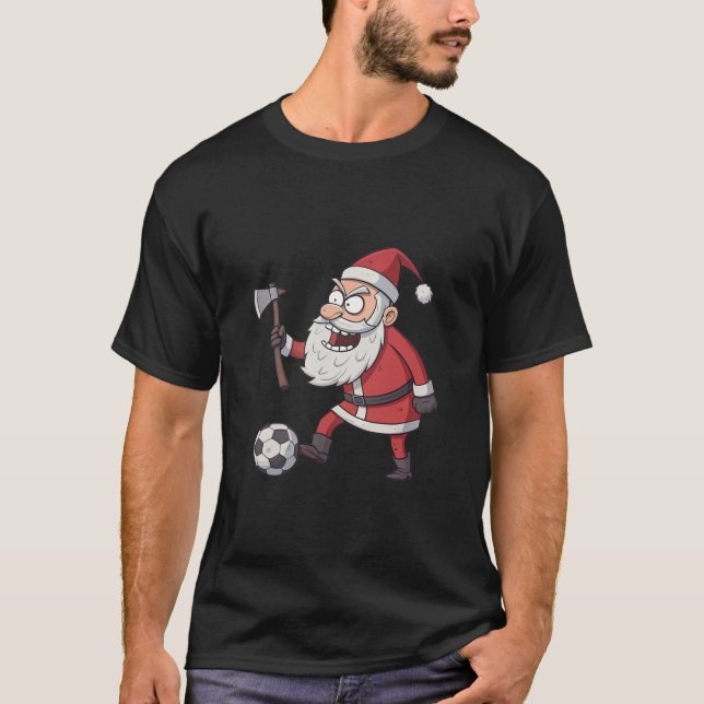 Santa Claus Rebel Footballer T Shirt (Framsida)