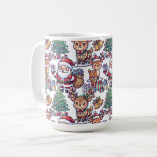 Santa Claus Renar Mönster Jul Kaffemugg