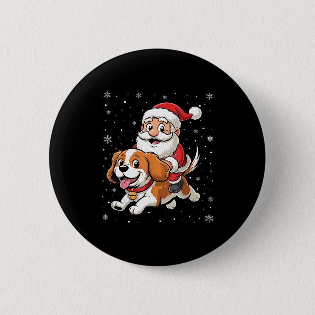 Santa Claus Riding Cavalier King Charles Spaniel D Knapp (Framsida)