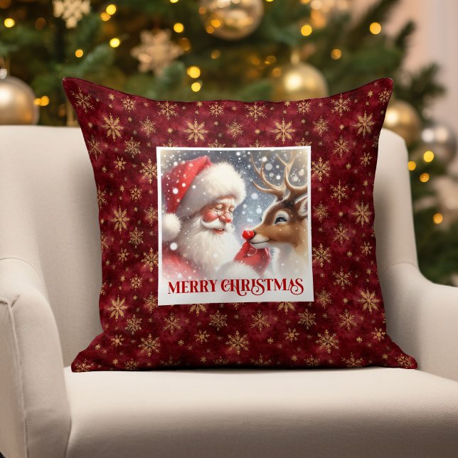 Santa Claus Rudolph Christmas Pillow Festive Accen Kudde (Santa Claus Rudolph Christmas Pillow Festive Accent

)