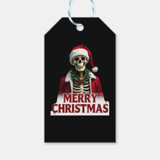 Santa Claus Skeleton Outfit Skull Funny Christmas  Presentetikett