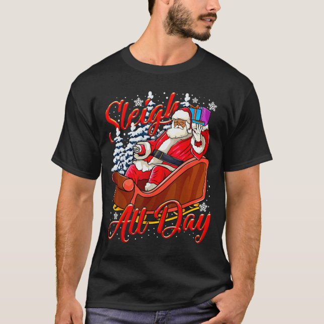 Santa Claus Sleigh Toys Black African American Chr T Shirt (Framsida)