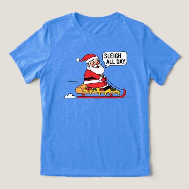 Santa Claus Sleighing All Day Christmas T Shirt (Design Framsida)