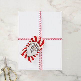 Santa Claus stjärnexplosion Skruvad grafik Presentetikett