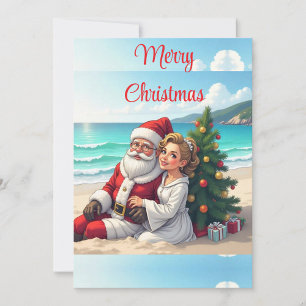 Santa Claus strand semester Julkort