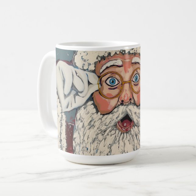 Santa Claus Surprised Kaffemugg (Framsida vänster)