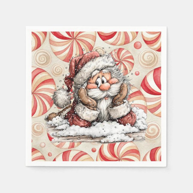 Santa Claus Thinking After He Fell Pappersservett (Framsidan)