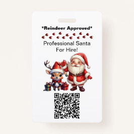 Santa Claus Two Sides Business Card Edit QR Code