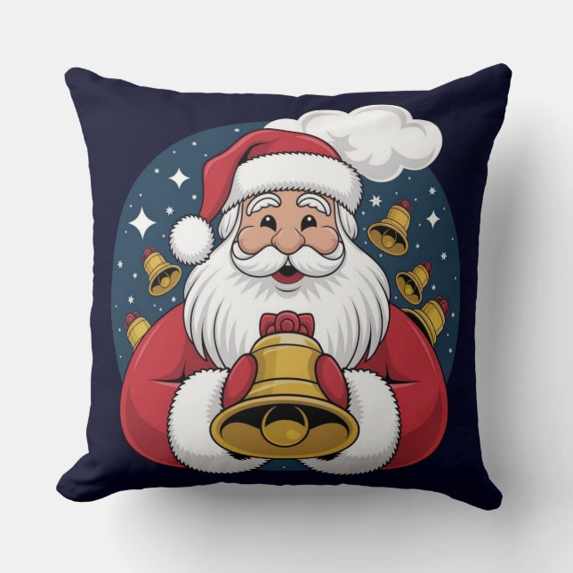 Santa Claus with Bells Christmas Pillow Kudde (Framsida)