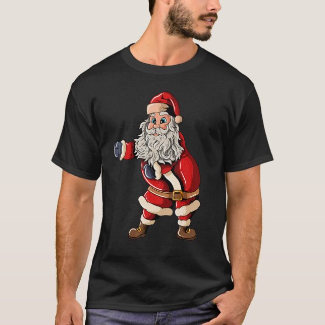 Santa Claus with Christmashat Floss Dance on Chris T Shirt (Framsida)