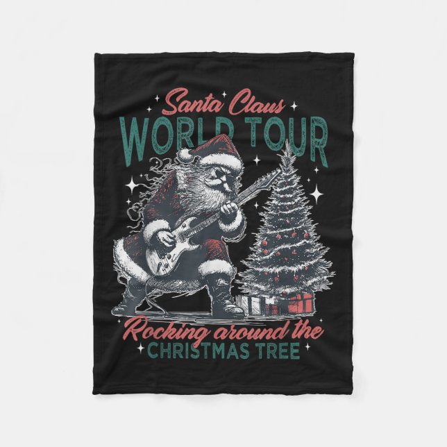 Santa Claus World Tour Rocking Around The Christma Fleecefilt (Framsidan)