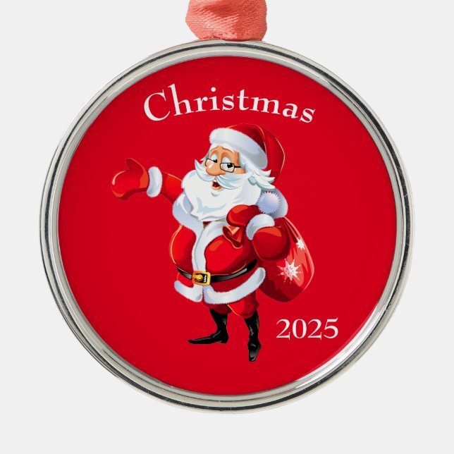 Santa Clause julgransprydnad Metall (Framsidan)