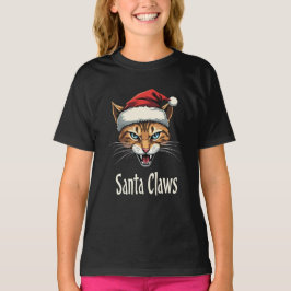 Santa Claws Angry Cat Christmas - Funny Christmas T Shirt