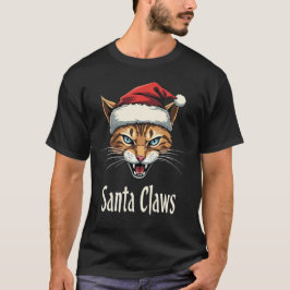 Santa Claws Angry Cat Christmas - Funny Christmas T Shirt