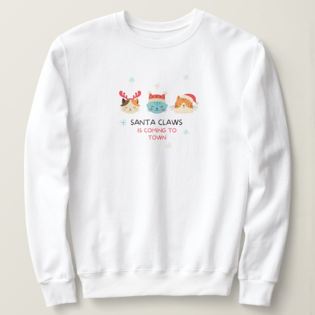'Santa Claws kommer till stan' present  T Shirt (Design framsida)