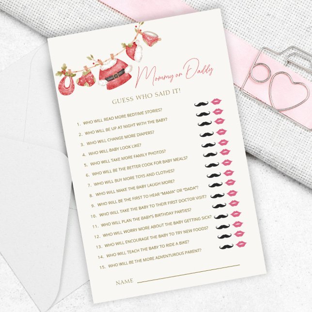 Santa Clothes Baby Shower Mamma eller Pappa Games (Skapare uppladdad)