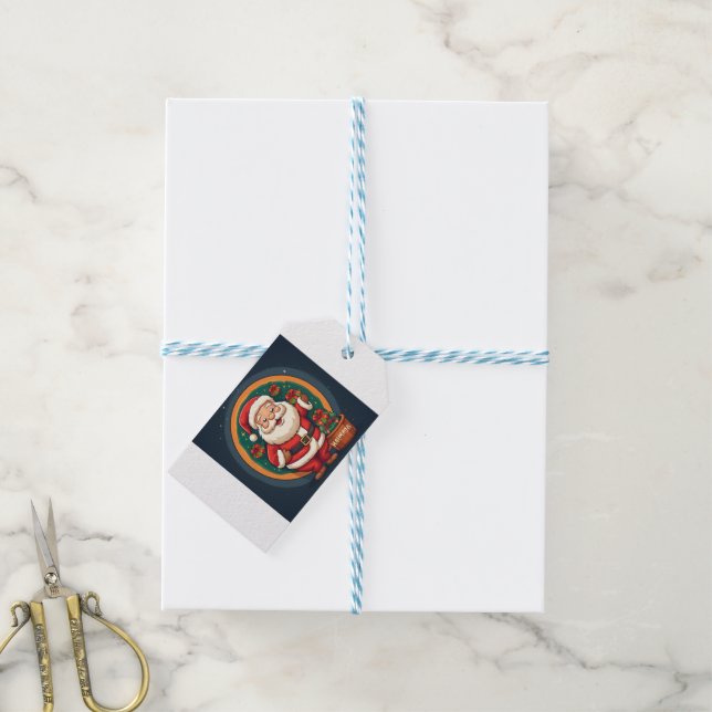 Santa Clouse Presentetikett (Med Snöre)