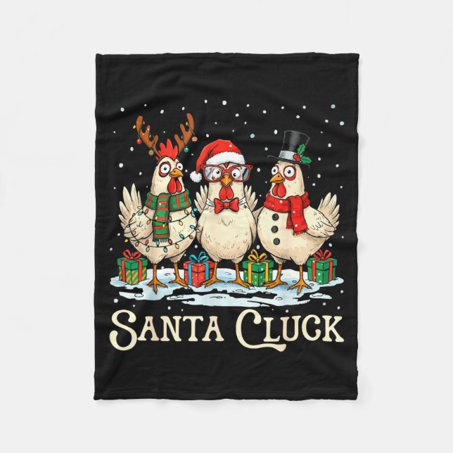 Santa Cluck Chicken Christmas Farm Animal Funny  Fleecefilt (Framsidan)