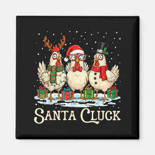 Santa Cluck Kyckling Jul Bondgårdsdjur Roligt Magnet
