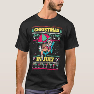 Santa Cocktails Beach Julafton Sommar jul i Jul T Shirt