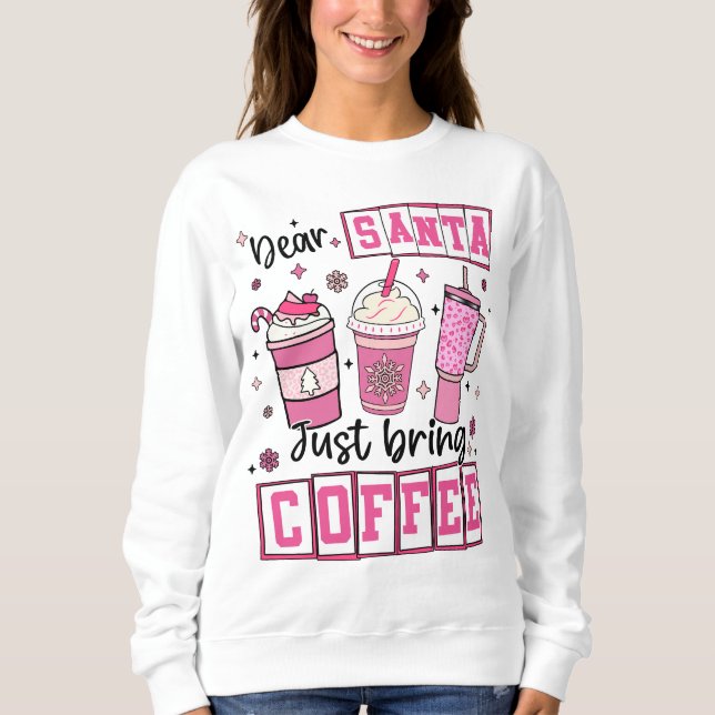 Santa Coffee Helgdag Drinks Design T Shirt (Framsida)