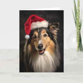 Santa Collie Helgkort
