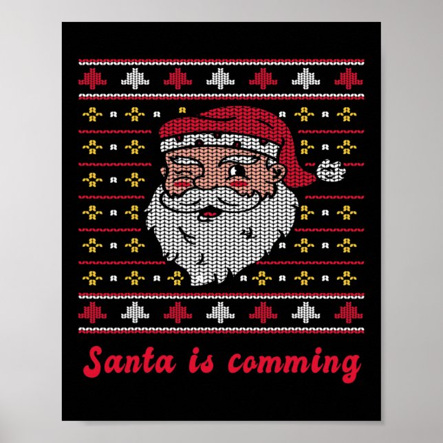Santa Comes jul Julafton Poster (Framsidan)