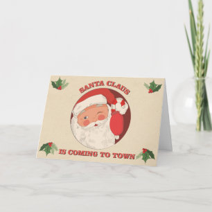 Santa Coming to Town Helgkort