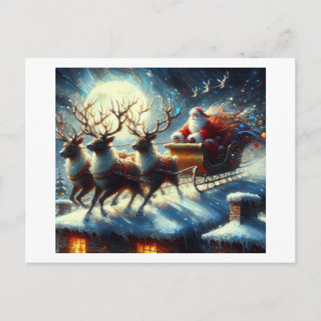 Santa Coming to Town Vykort (Framsida)