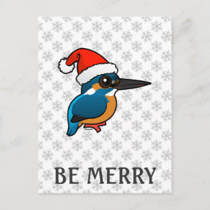 Santa Common Kingfisher Helg Vykort