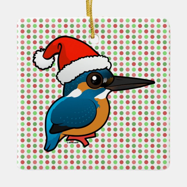 Santa Common Kingfisher Julgransprydnad Keramik (Framsida)