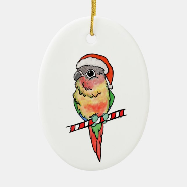 Santa Conure-julprydnaden Julgransprydnad Keramik (Framsidan)