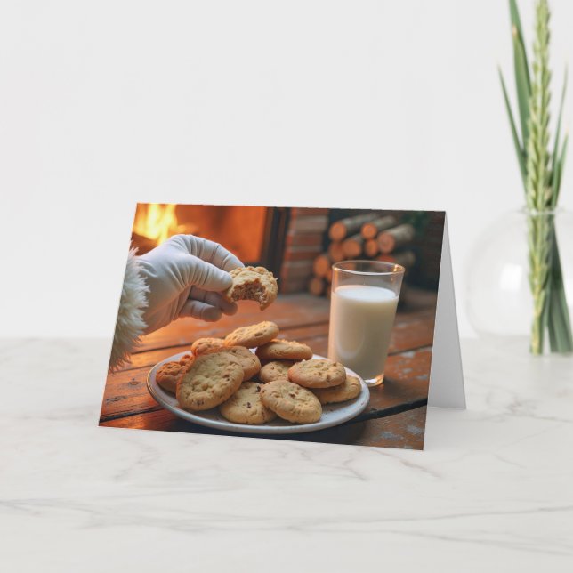 Santa Cookies by Fireplace Helgkort (Framsida)