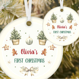 Santa Cookies-Födelsedagsfesten Julgransprydnad Keramik