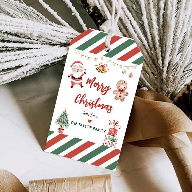 Santa Cookies-Födelsedagsfesten Presentetikett (Skapare uppladdad)