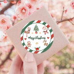 Santa Cookies-Födelsedagsfesten Runt Klistermärke<br><div class="desc">Santa Cookies Födelsedagsfest Classic Round Sticker</div>