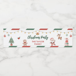 Santa Cookies jul Party Vattenflaskor Etikett