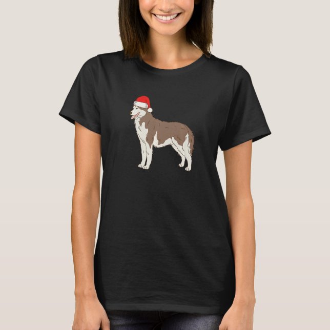 Santa Copper Siberian Husky Winter Christmas Dog M T Shirt (Framsida)