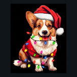 Santa Corgi Dog Christmas Lights Xmas Pajama Dog L Poster<br><div class="desc">Santa Corgi Dog Christmas Lights Xmas Pajama Dog Lovers</div>