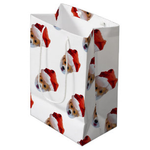 Santa Corgi jul Medium Gift Bag