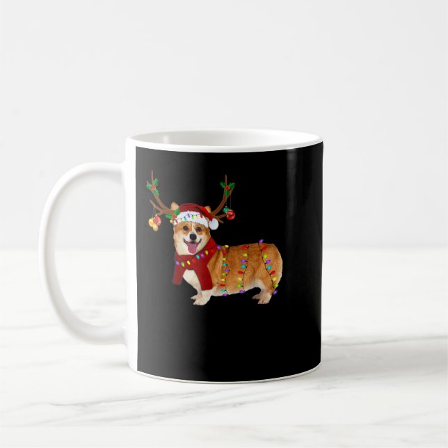 Santa Corgi rener Light God jul Kaffemugg (Vänster)