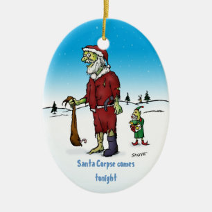 Santa Corpse Funny Zombie Helgdag Ornament