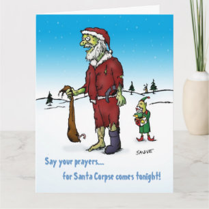 Santa Corpse Funny Zombie Julafton Big Kort