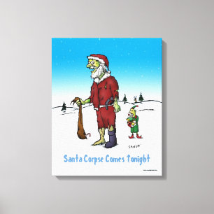 Santa Corpse Funny Zombie Tecknad Canvastryck