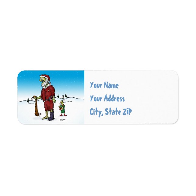 Santa Corpse Zombie Santa Returetiketters Returadress Etikett (Framsidan)