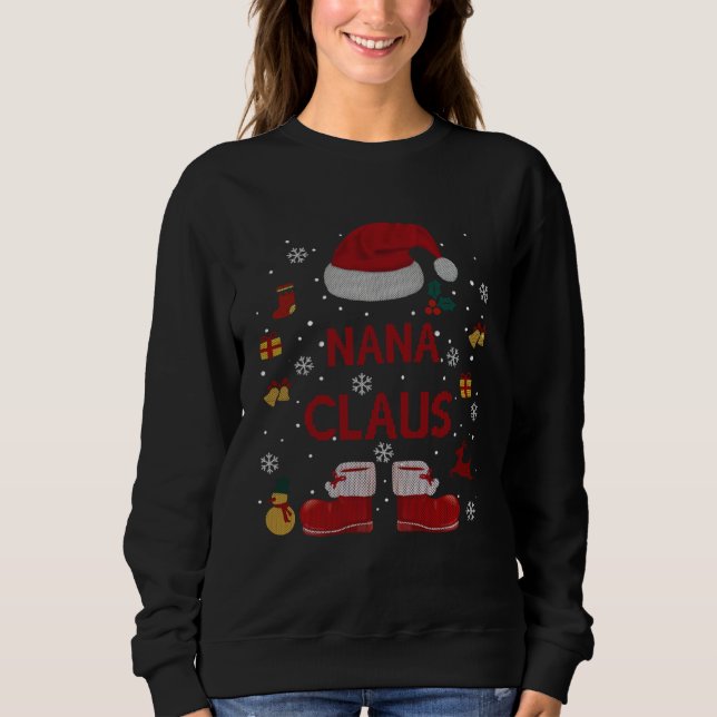 Santa Costume Nana Claus Xmas Pyjama T Shirt (Framsida)