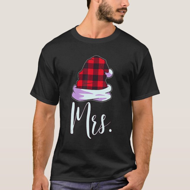 Santa Couples Matching Christmas PJs For Couples R T Shirt (Framsida)